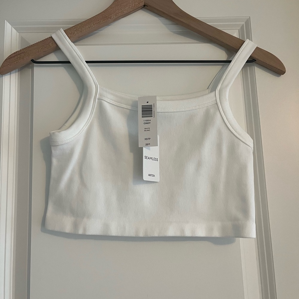 Aritzia White Crop Tank Top